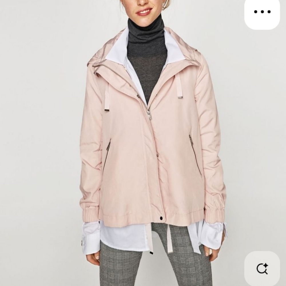 Zara Basic Outerwear Light Pink Rain Jacket/Windb… - image 2